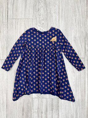 Egg By Susan Lazar Navy Gold Flower Print Dress size 4 - Worn Once